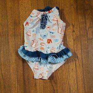 Floatimini Floral Swimsuit with Blue and Red Accents